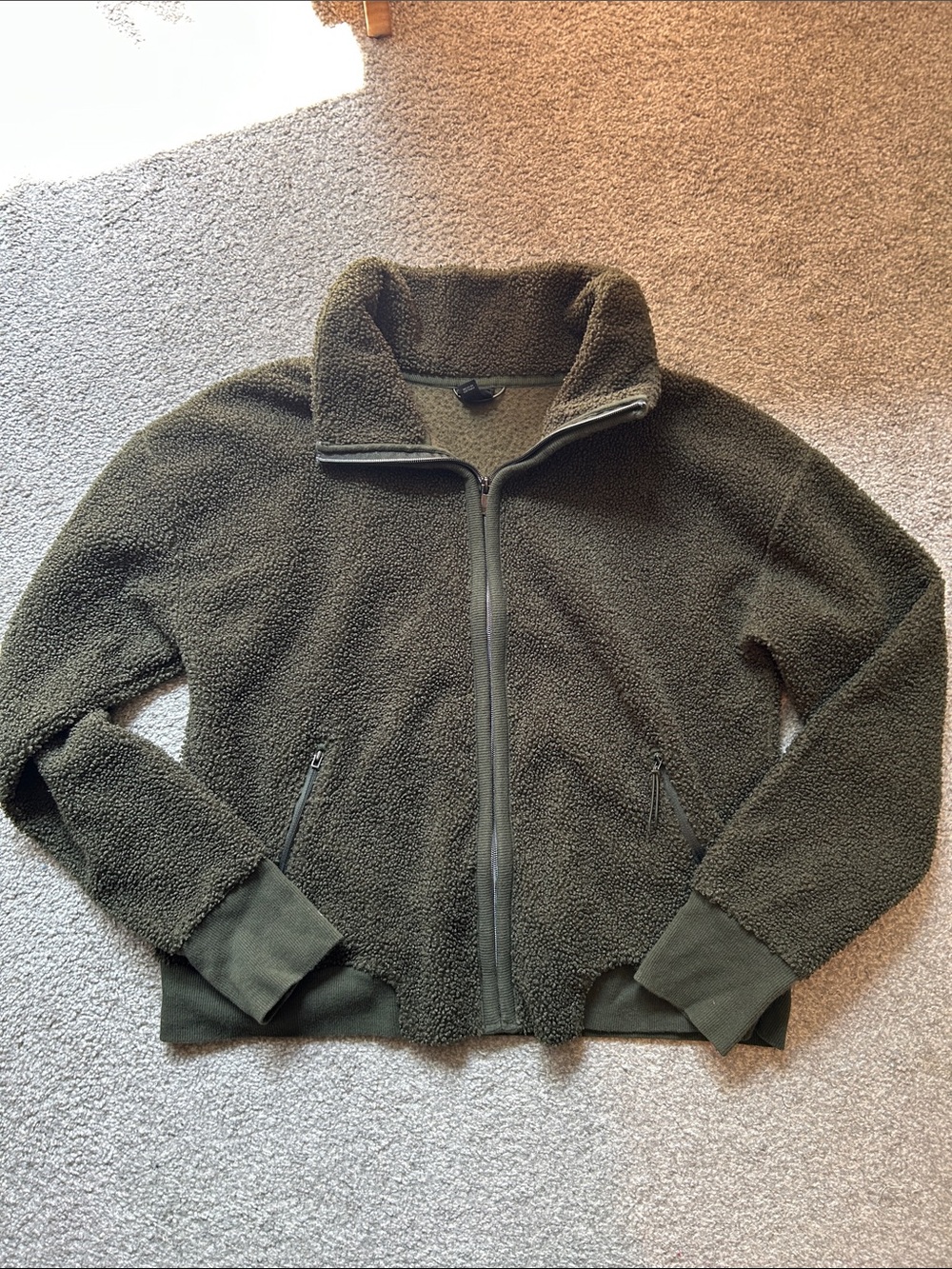 all in motion Olive Green Sherpa Fleece Jacket